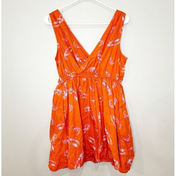 Anthropologie Maeve flirty wrap mini dress lobster - Picture 4 of 6